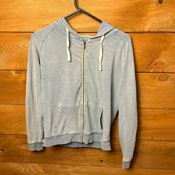 Marine layer men’s Clement hooded jacket M zip up stone blue pockets summer soft - Picture 1 of 10